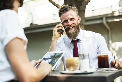 man talking on phone