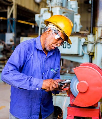 Man working at a factory