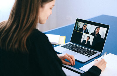 Woman having a virtual meeting